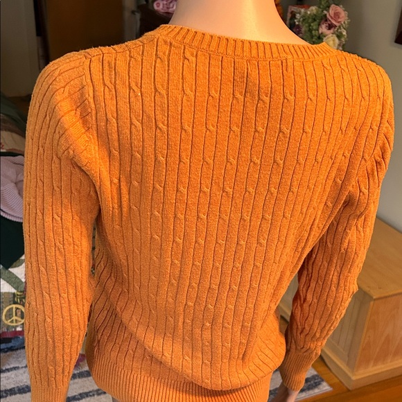 Merona Women's V-Neck Sweater in Vibrant Orange - Picture 4 of 4
